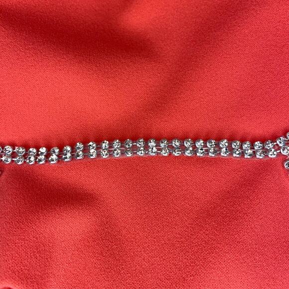 Xscape Evenings Side Cutout Scuba Crepe Long Gown Coral Pink - Picture 9 of 9